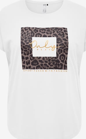 T-shirt fonctionnel 'ONPAUB-RIE ON' Only Play Curvy en blanc : devant