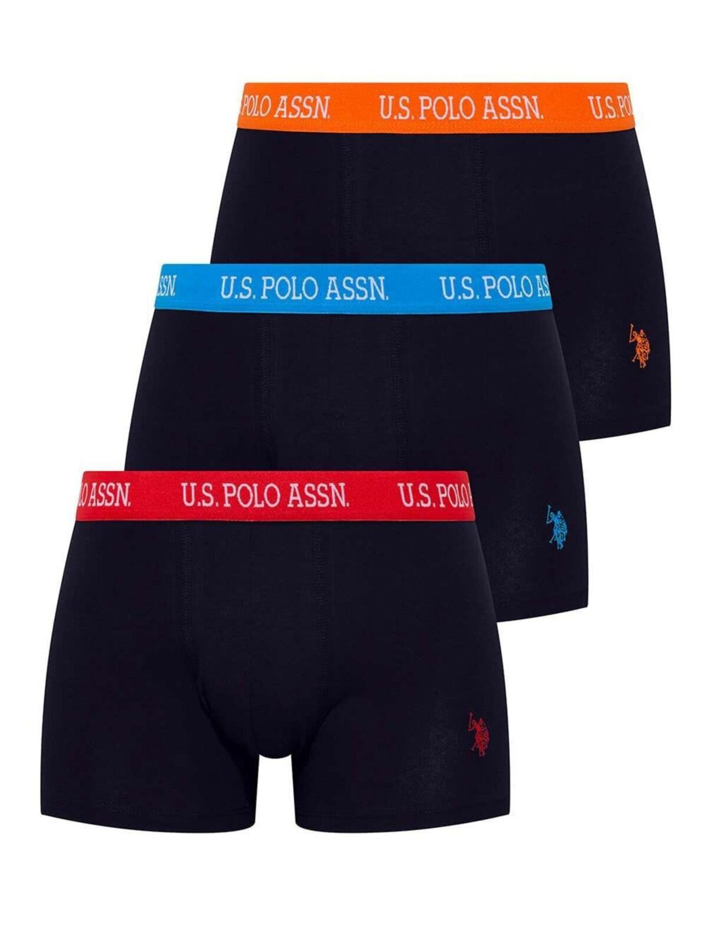 Boxeri de la U.S. POLO ASSN. pe albastru: față