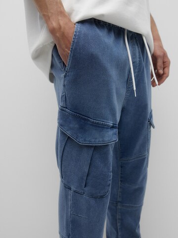 Pull&Bear Tapered Cargo jeans in Blue