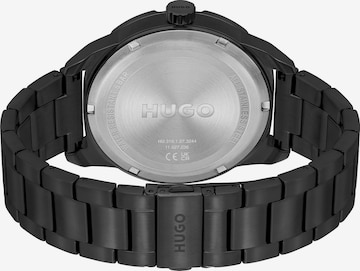 HUGO Red Analog Watch in Black