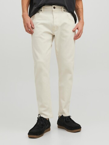 JACK & JONES - Regular Calças de ganga 'Frank Leen' em bege: frente