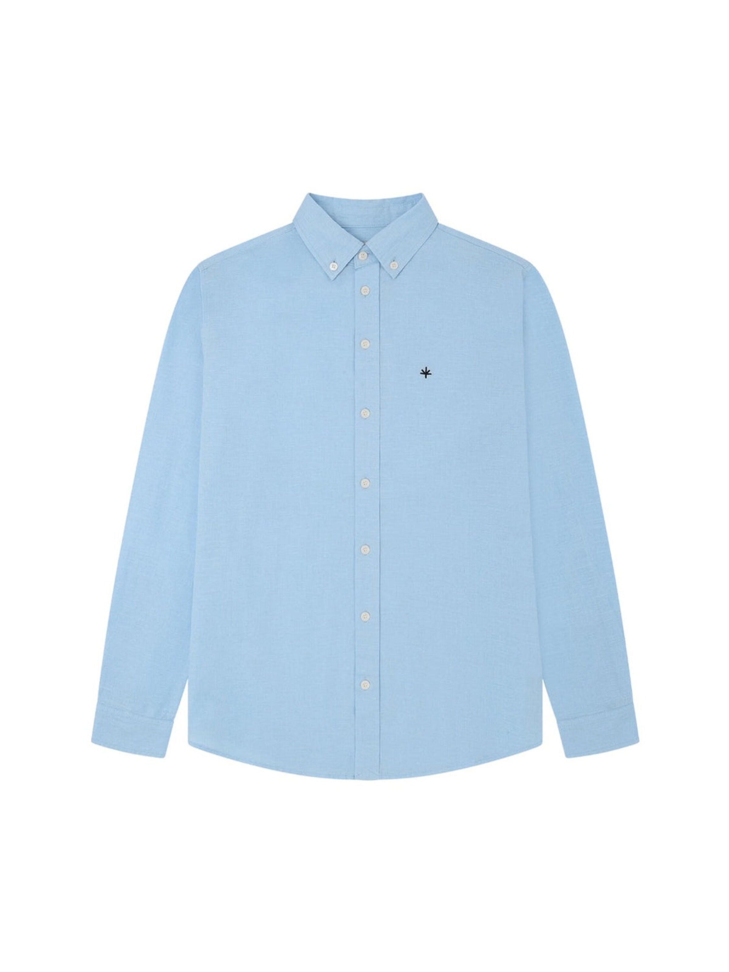 Laurent Vergne Slim fit Button Up Shirt 'Brive - Linnen Cotton Shirt - Light Blue' in Blue: front