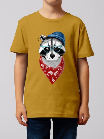watabout.kids Shirt 'Waschbär' in Yellow: front