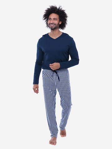Mey Pyjama lang 'Graphic Stripes'‌‌ in Blau