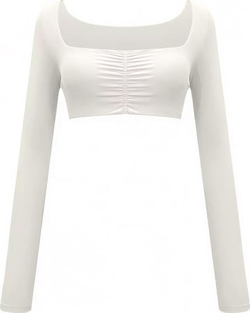 GOD SAVE QUEENS Sportovní top 'Second Skin Studio Long Sleeve Top' – béžová: přední strana