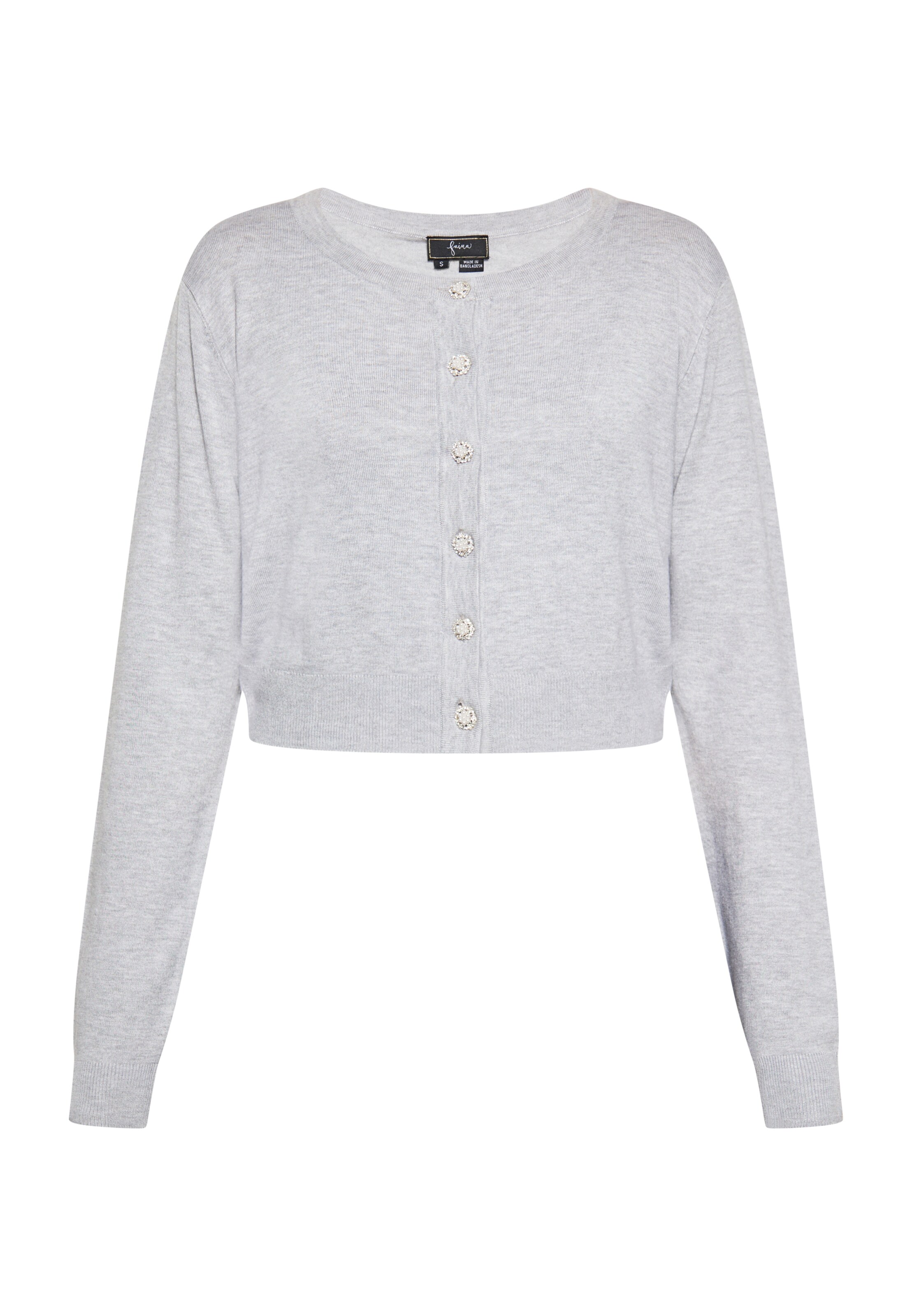 faina Neuletakki värissä harmaa: etupuoli