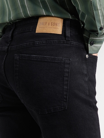 Only & Sons Skinny Jeans 'ONSWARP' in Black
