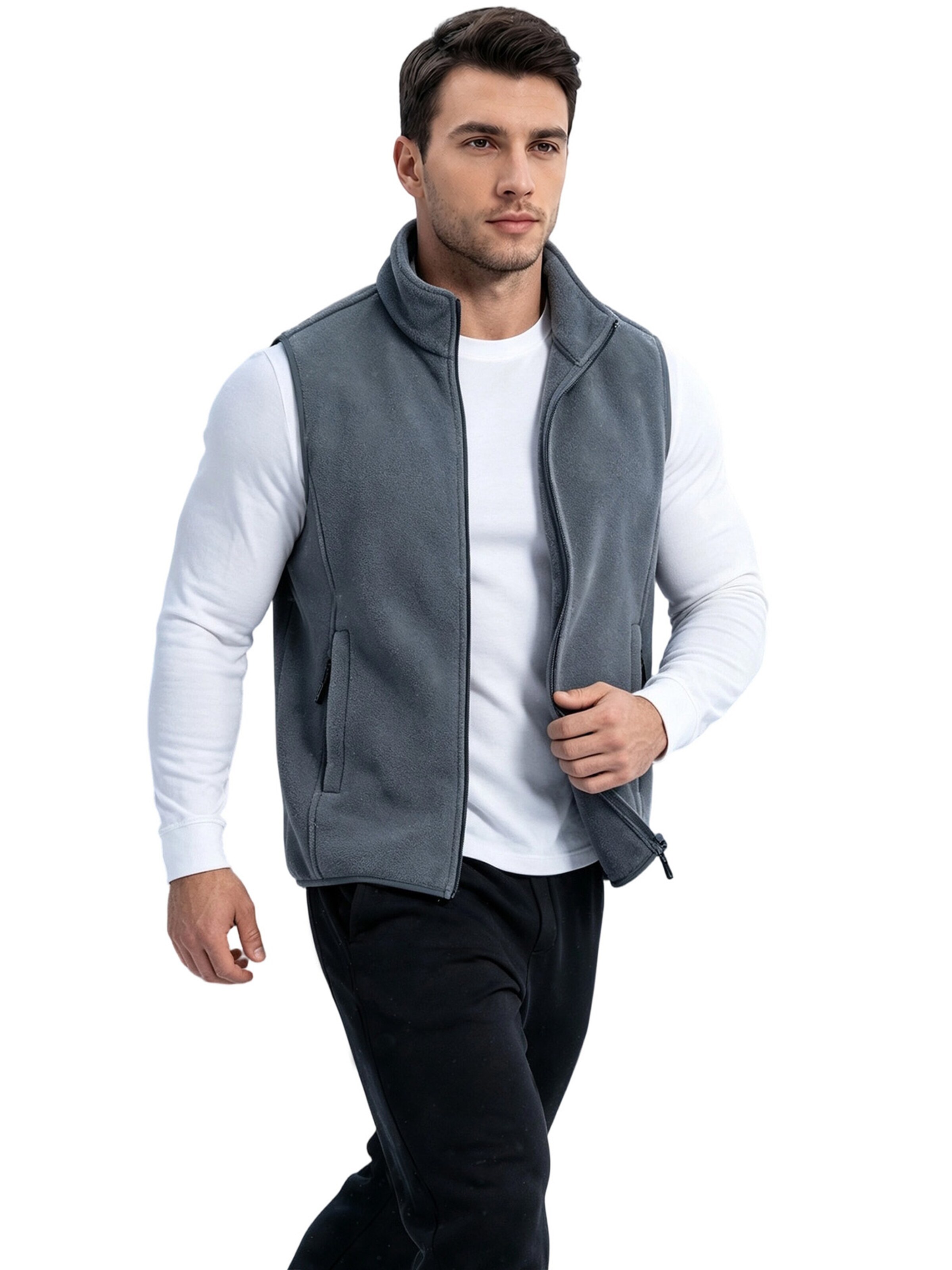 Magicshe Vest 'Fleeceweste' in Grey