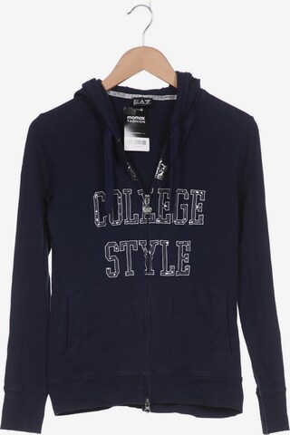 EA7 Emporio Armani Sweatshirt & Zip-Up Hoodie in S in Blue: front