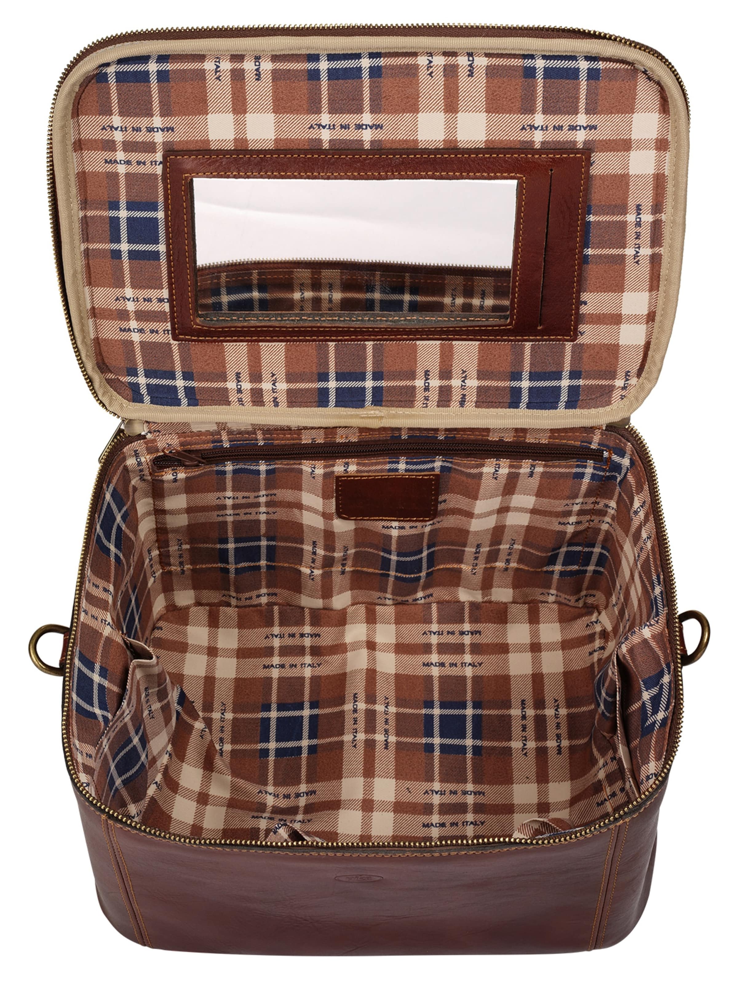 Trousse de maquillage piké en marron