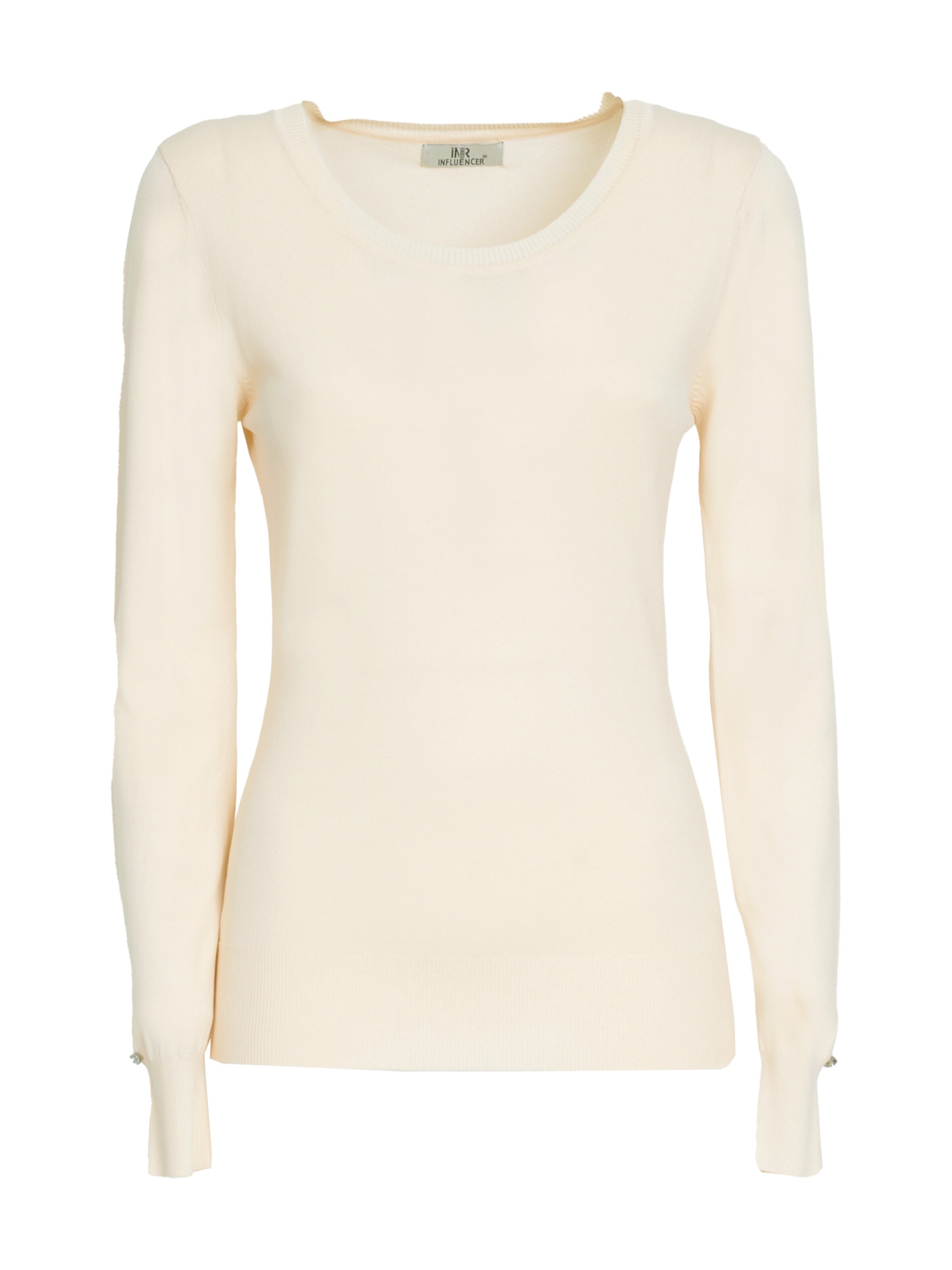 Influencer Pullover in Beige: Vorderseite