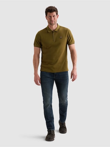 PME Legend Shirt 'Polo shirt in piqué with zipper closure' in Brown