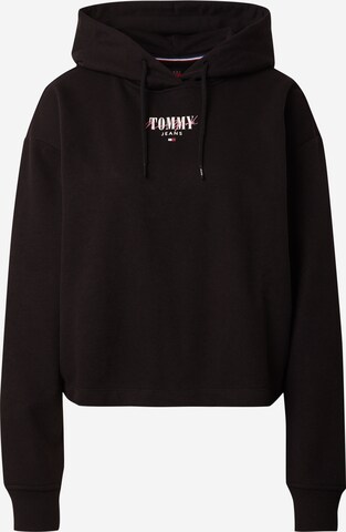 Tommy Jeans Sweatshirt 'ESSENTIAL' in Black: front