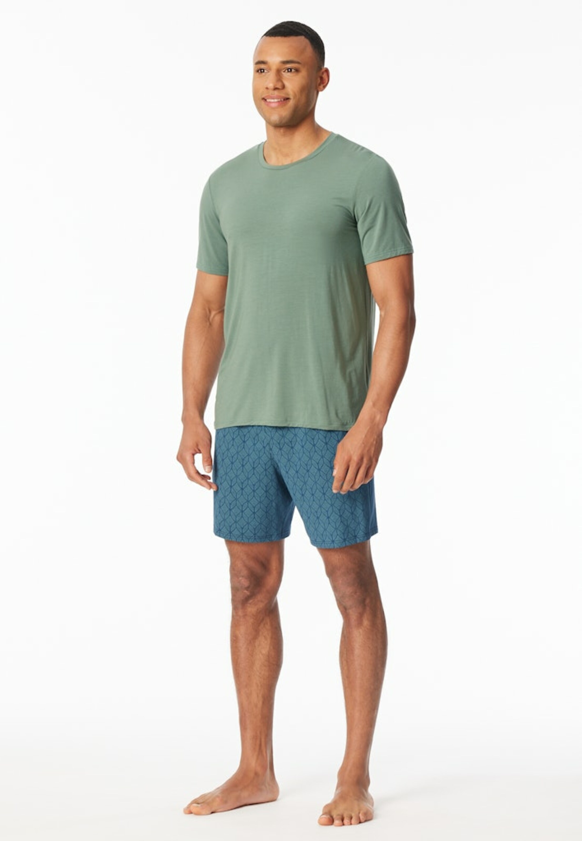 SCHIESSER Pajamas long in Green: front