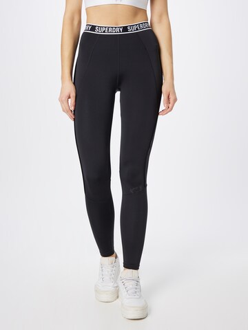 Superdry Skinny Sportbroek in Zwart: voorkant