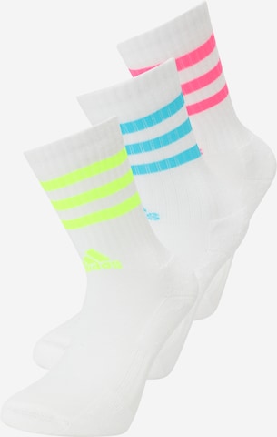 Chaussettes de sport '3-Stripes Cushioned Crew ' ADIDAS SPORTSWEAR en blanc : devant