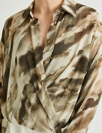 Koton Bluse in schoko / hellbraun / oliv / pastellgrün, Produktansicht