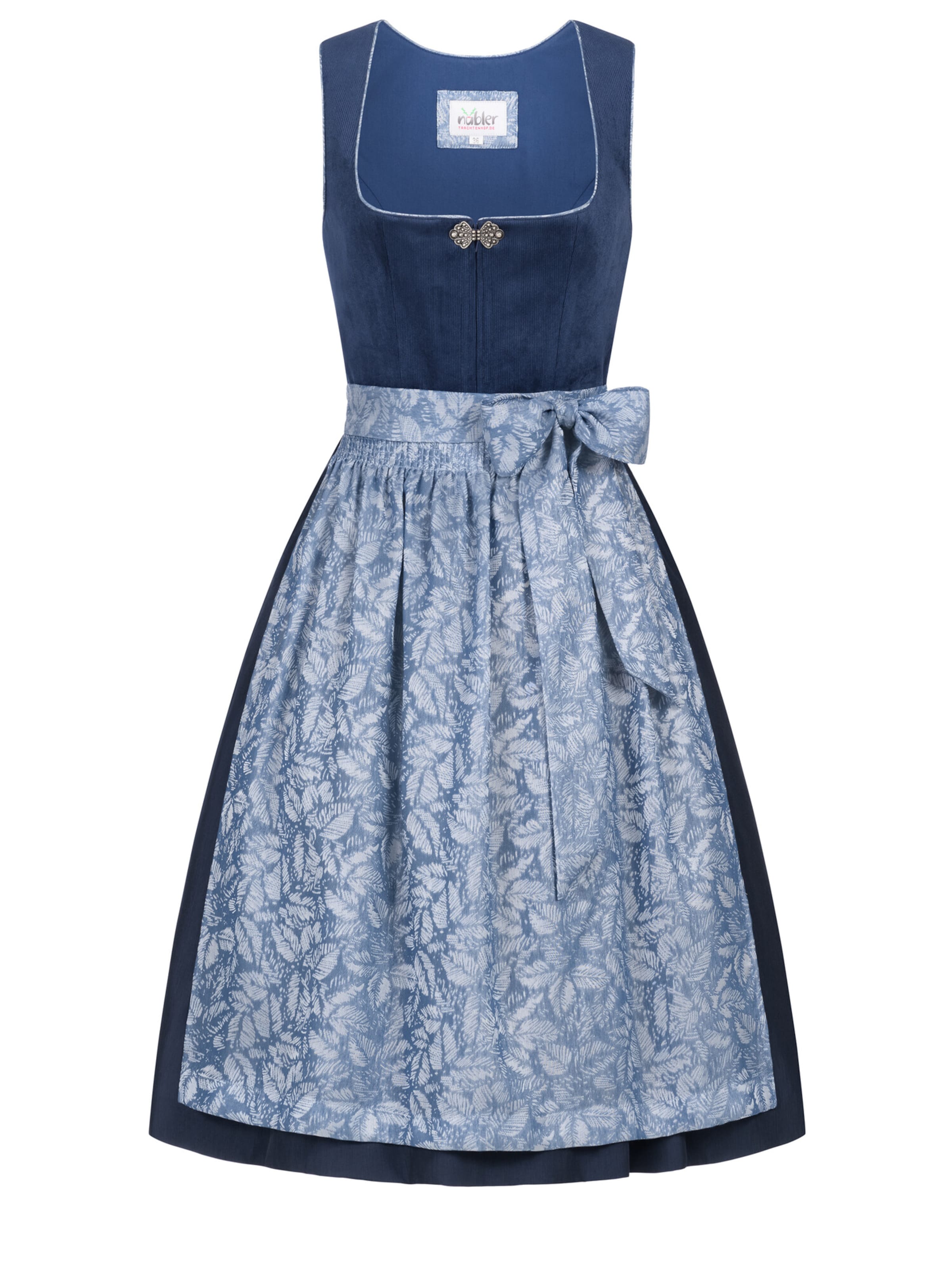 Trachtenhof Nübler Dirndl 'Dirndl midi Gemma' in Blau: Vorderseite