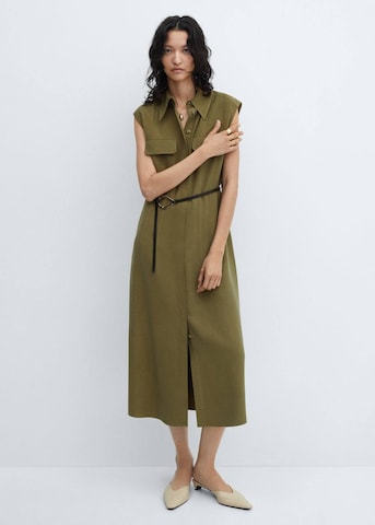 MANGO Shirt Dress 'Casino' in Green