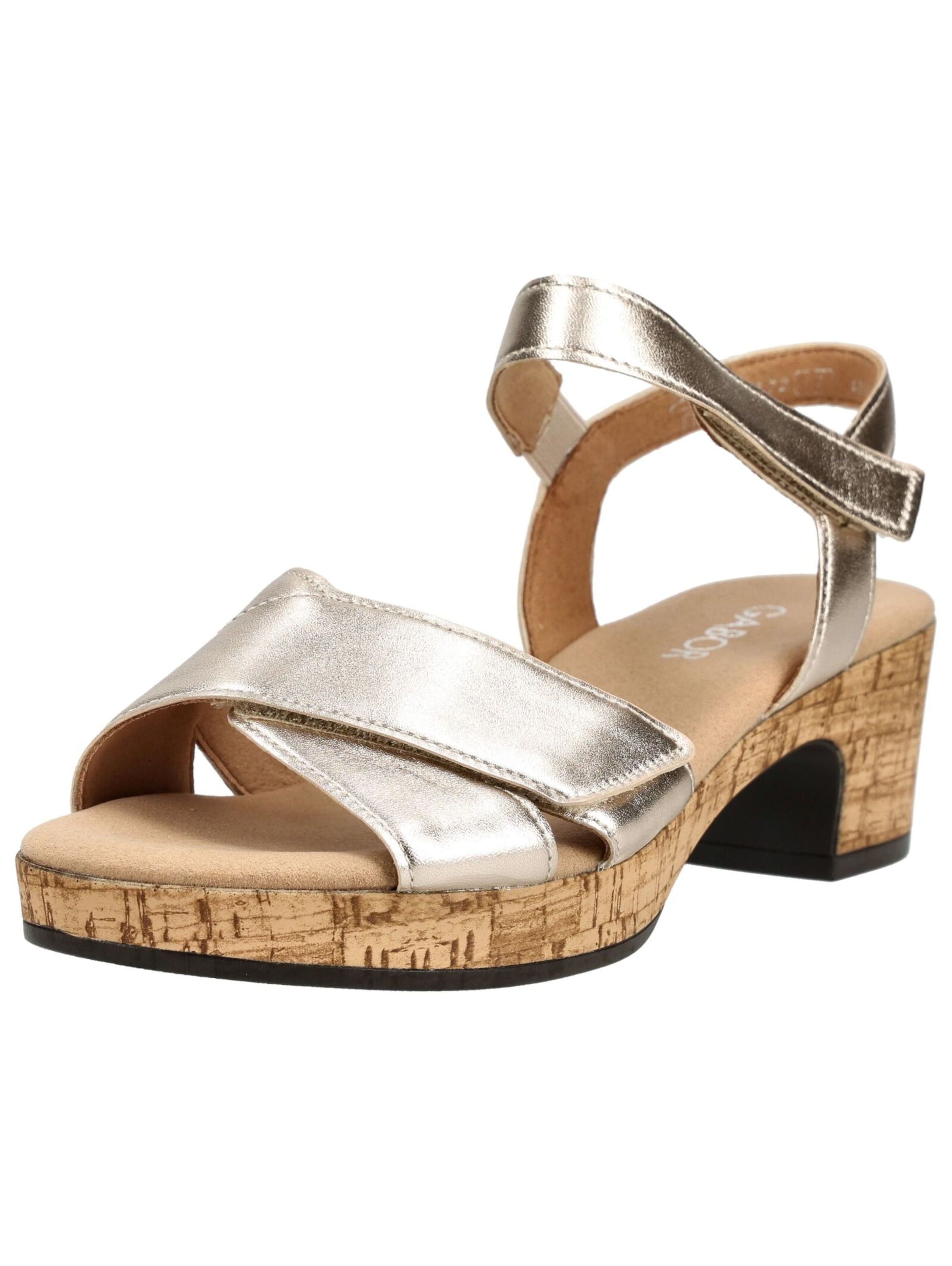 Sandales à lanières GABOR en or : devant