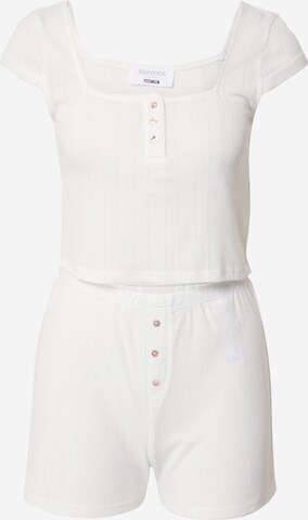 florence by mills exclusive for ABOUT YOU Pyjama 'Spring Showers ' in Weiß: predná strana