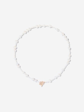 ØYRE Łańcuszek 'White Round and Seed Pearl' w kolorze biały