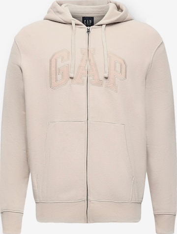 GAP Кофта на молнии в Бежевый: спереди