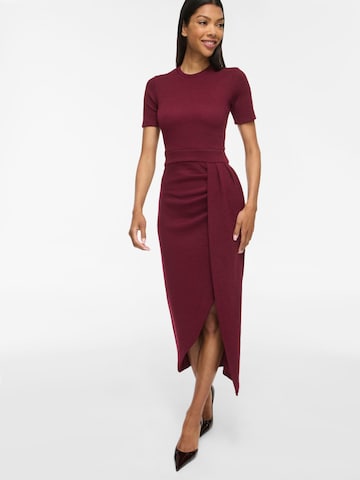 VILA - Vestido de punto 'VIRaffi' en rojo