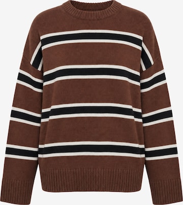 BRAVE SOUL Pullover in Braun: Vorderseite