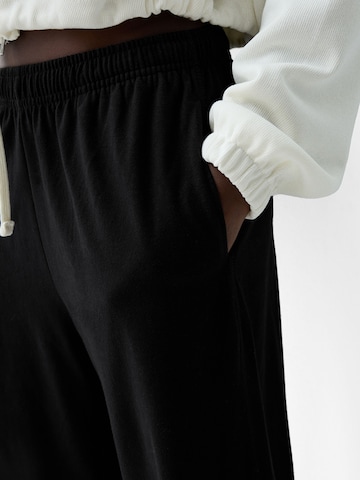 Wide Leg Pantalon Bershka en noir