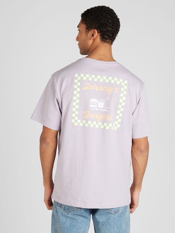 T-Shirt 'Johnny´s Burgers' Denim Project en violet : devant