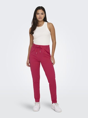 ONLY Slim fit Pleat-Front Pants 'Poptrash' in Pink