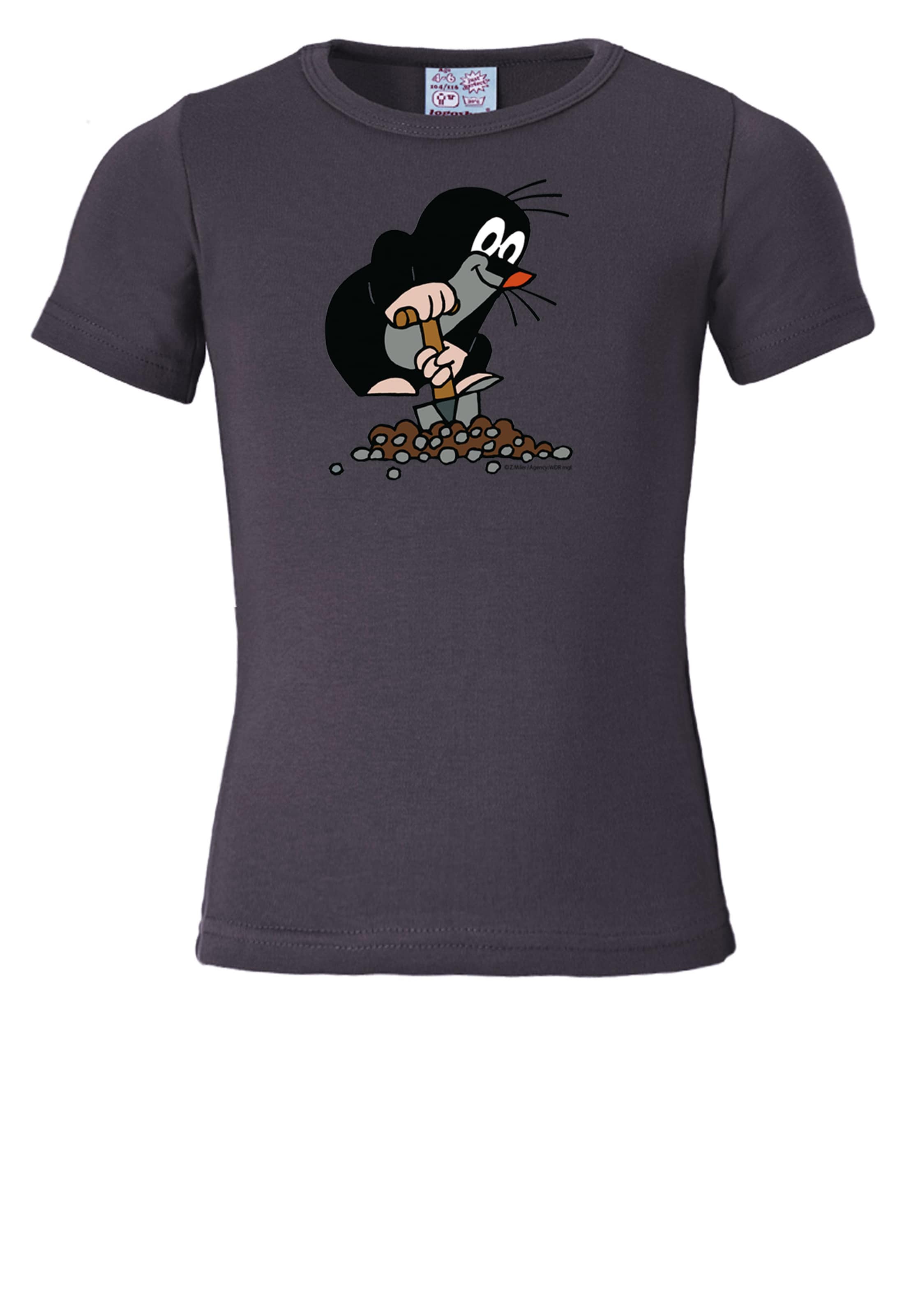 LOGOSHIRT T-Shirt 'Der kleine Maulwurf' in Grau: Vorderseite