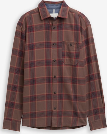 brūns TOM TAILOR Komforta piegriezums Krekls: no priekšpuses