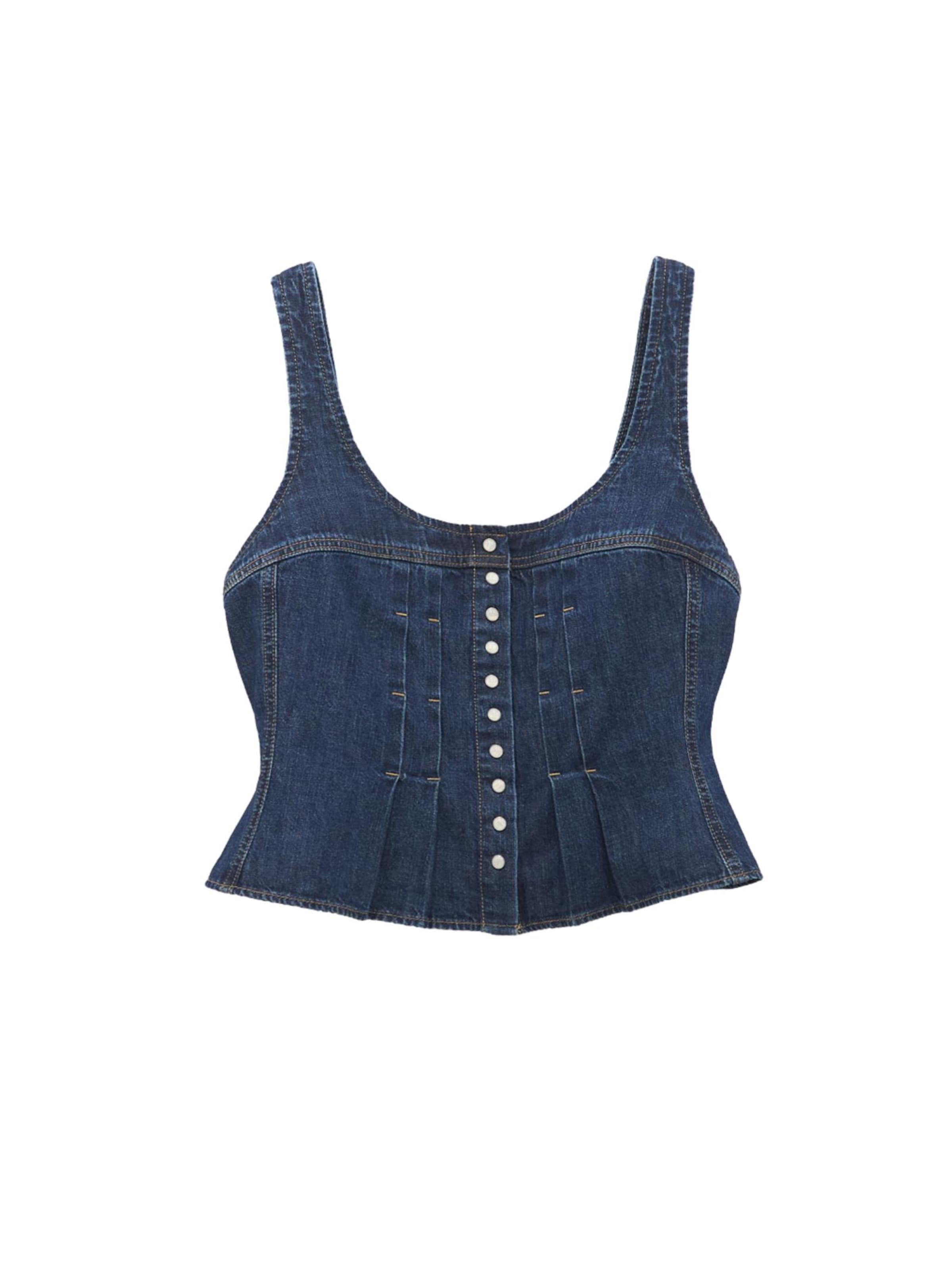 WRANGLER - Top 'Pleated Corset' en azul