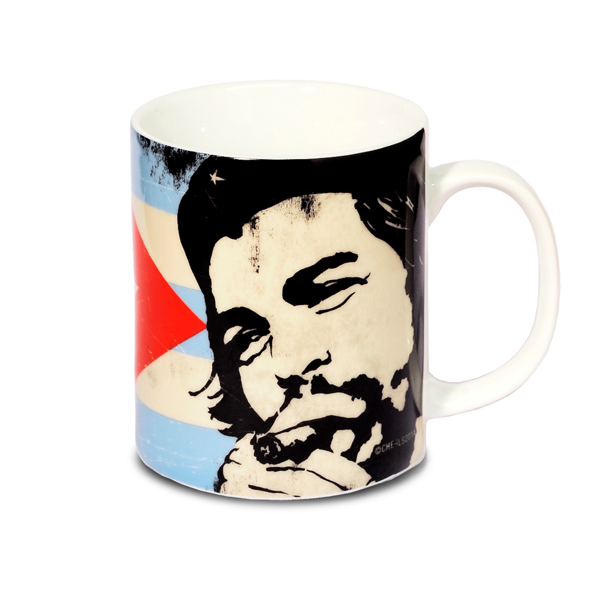 LOGOSHIRT Tasse 'Che Guevara - Cuban Flag' in Schwarz: Vorderseite
