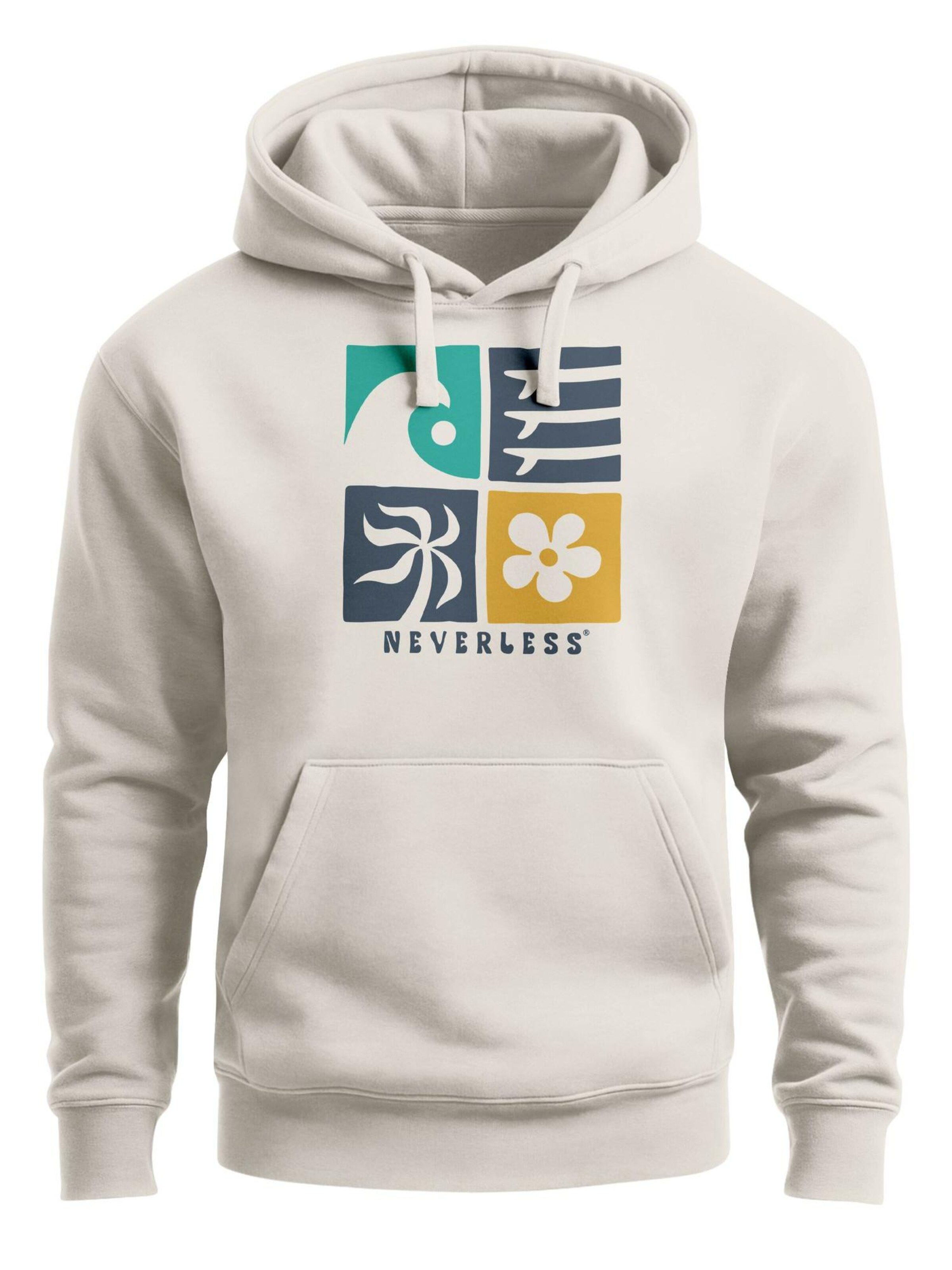 Neverless Sweatshirt 'California Surf' in Beige: front