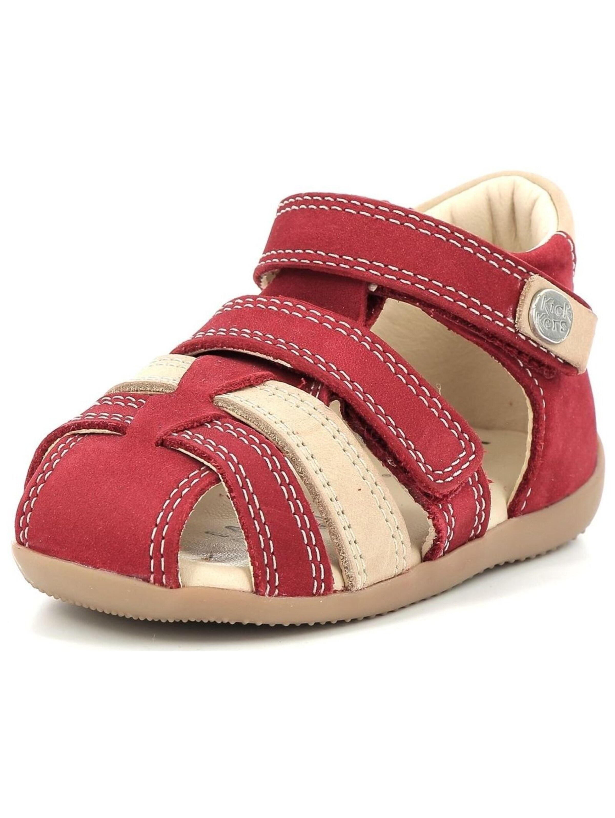 Chaussure basse Kickers en rouge : devant