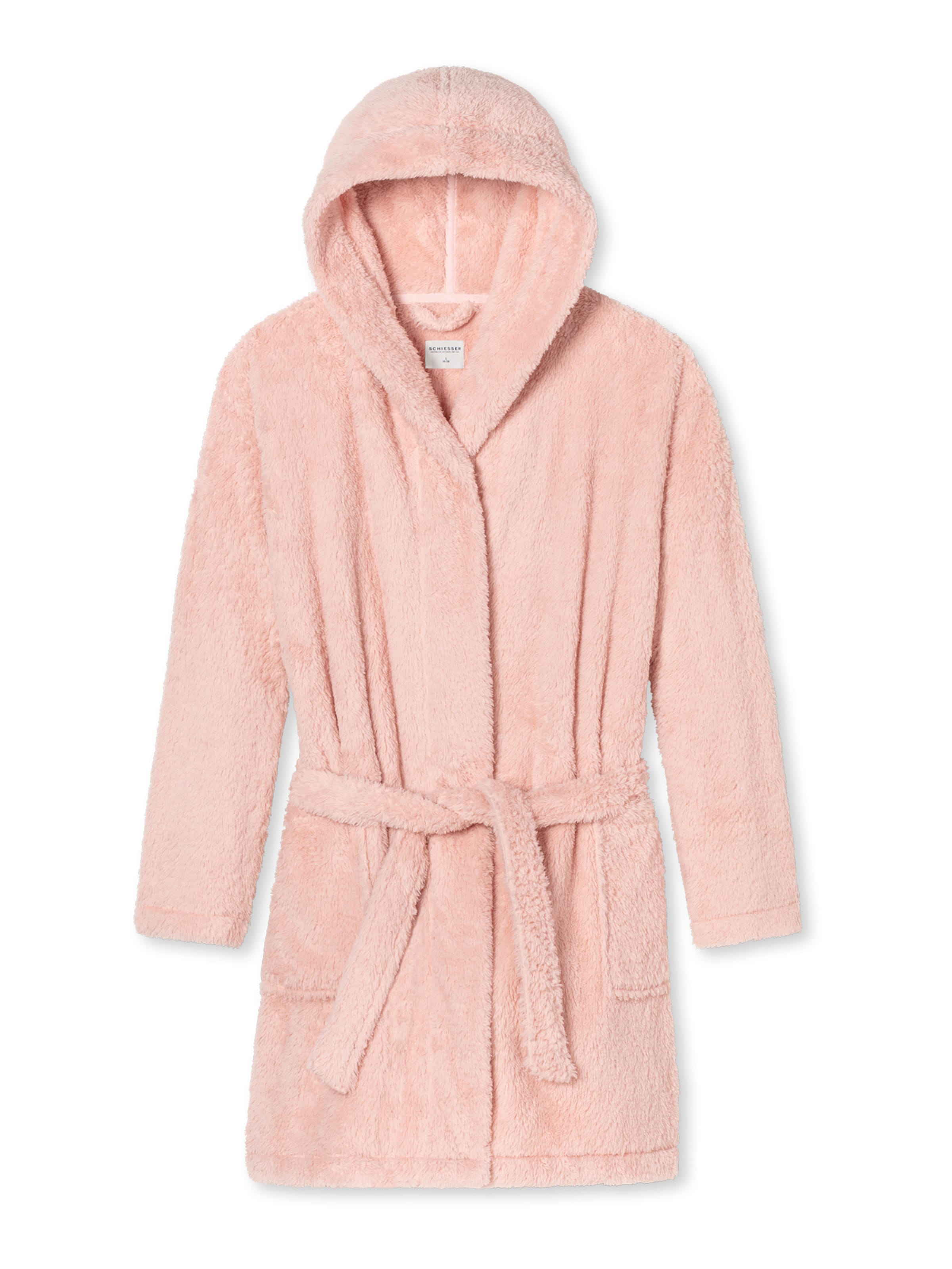 Peignoir court ' Teddy Fleece ' SCHIESSER en rose : devant