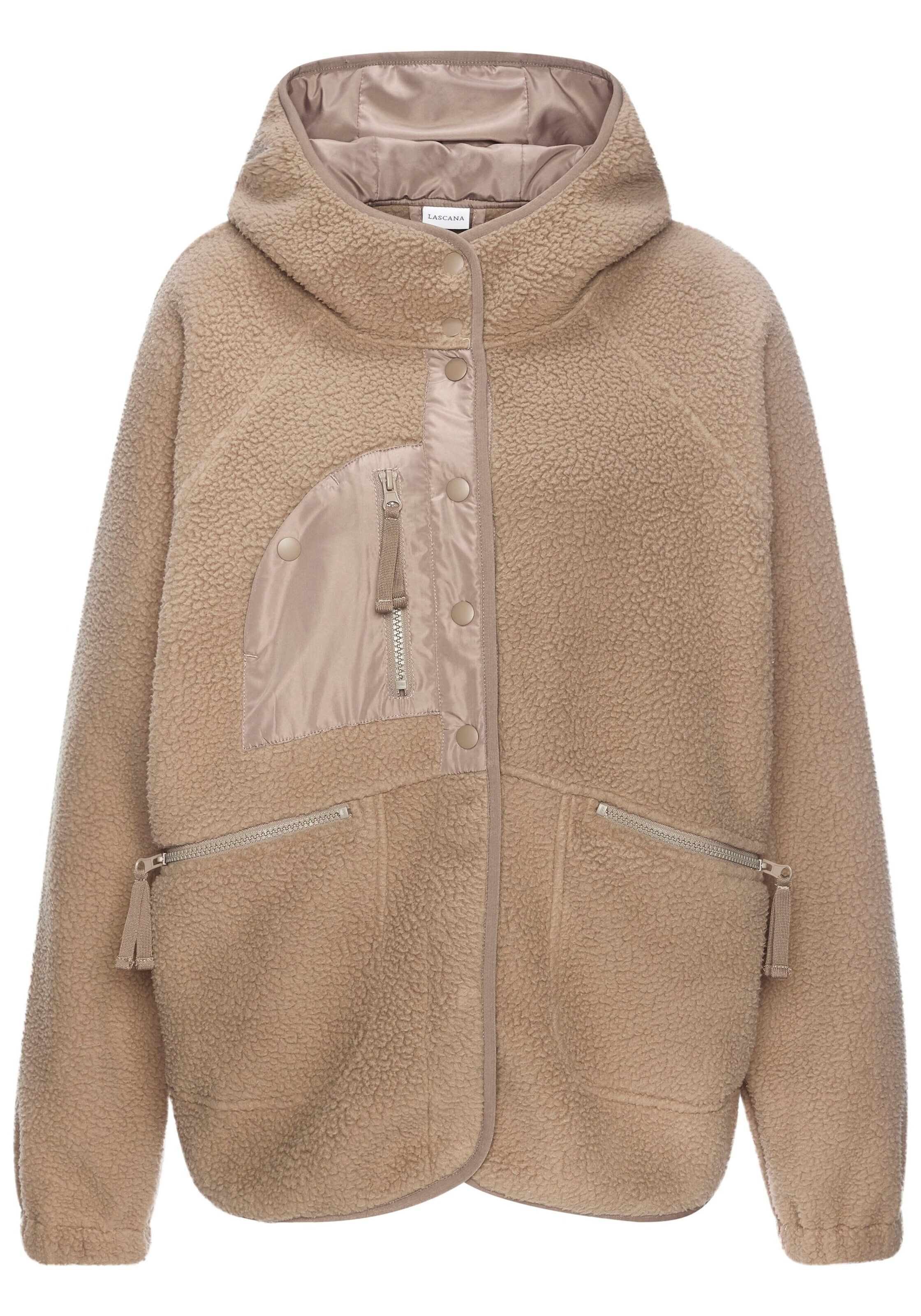VIVANCE by LASCANA Fleecejacke in Braun: Vorderseite
