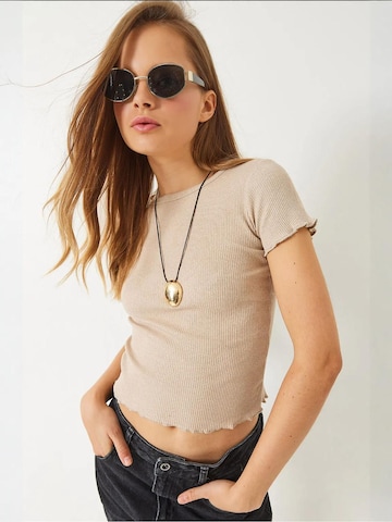 T-shirt Bianco Lucci en beige : devant