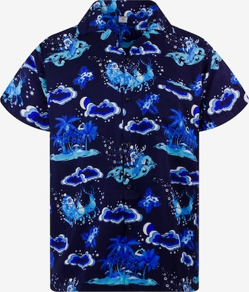 King Kameha Hemd 'Christmas Island' in Blau: Vorderseite