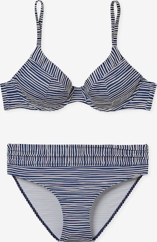 Triangle Bikini 'Aqua Sea Blossom' SCHIESSER en bleu : devant