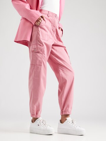 Effilé Pantalon cargo Marks & Spencer en rose : devant