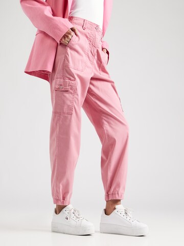 Marks & Spencer Tapered Cargo trousers in Pink: front