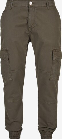 2Y Premium Tapered Cargo Jeans in Green: front