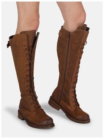 Felmini Wide Fit Lace-Up Boots 'Cooper W110' in Brown