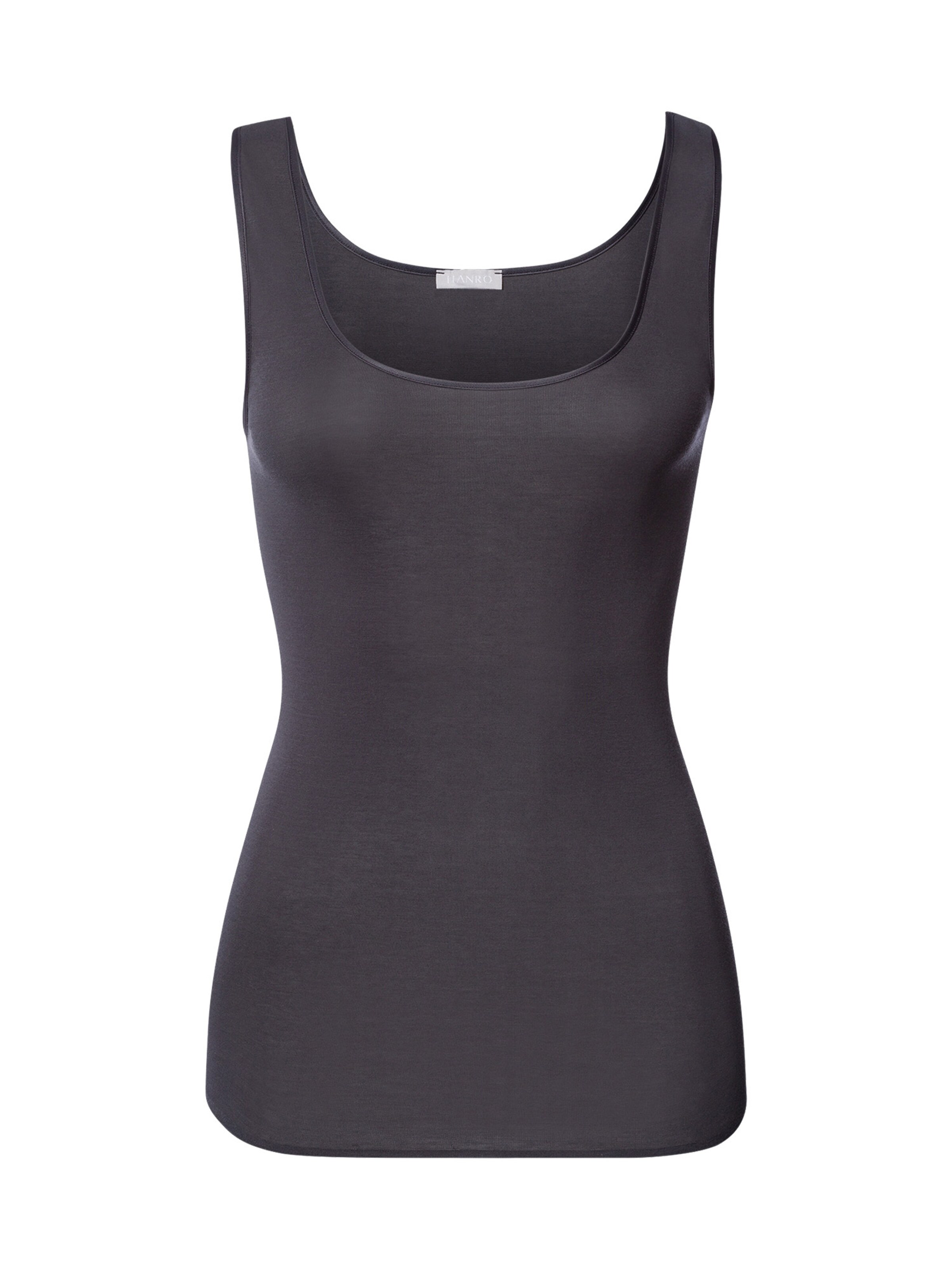 Hanro Top ' Cotton Seamless ' in Zwart: voorkant