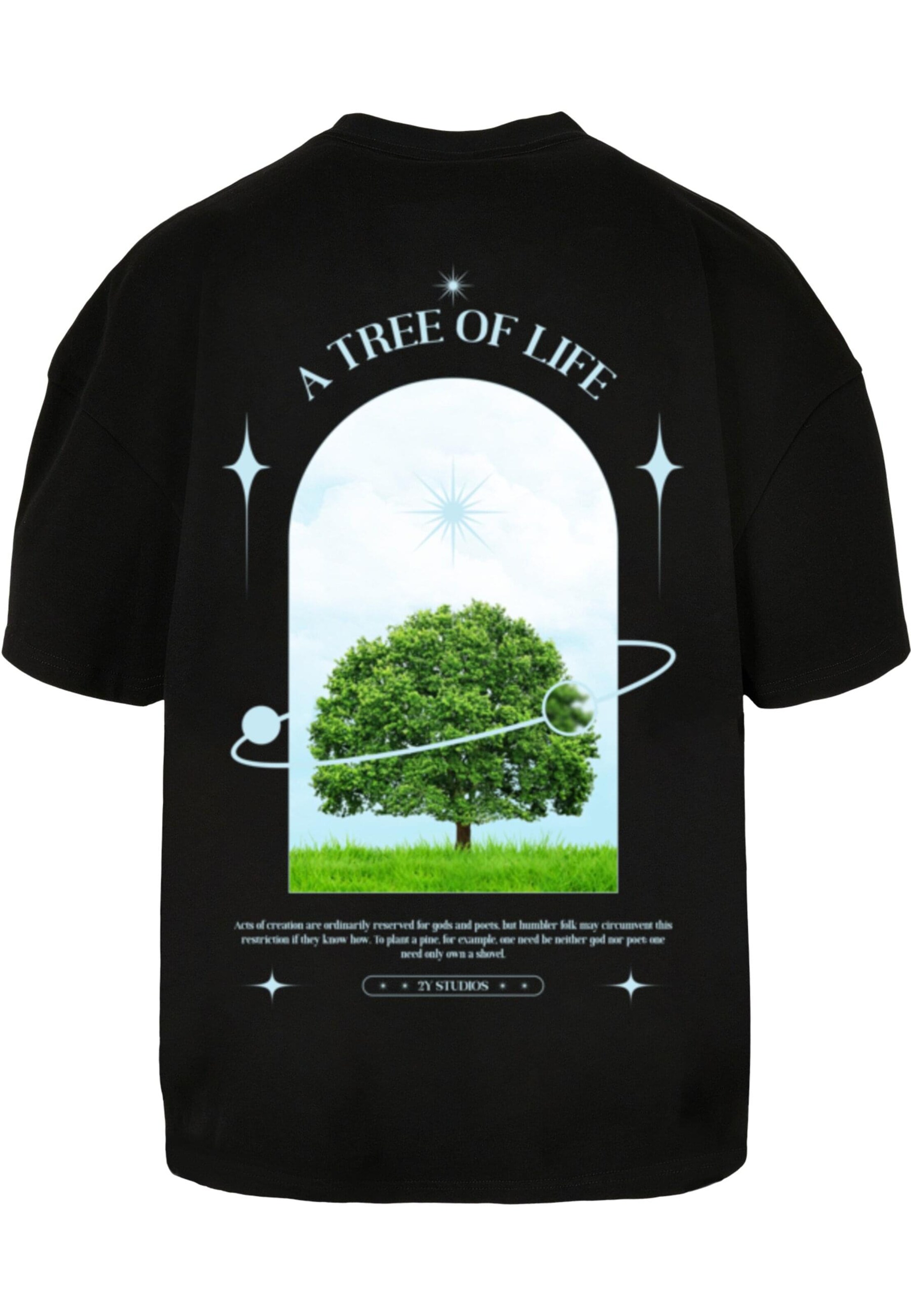 2Y Studios Shirt 'Tree Of Life' in Zwart
