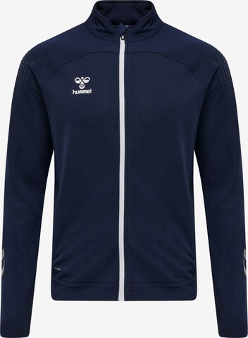 Hummel Athletic Zip-Up Hoodie 'Lead' in Blue: front